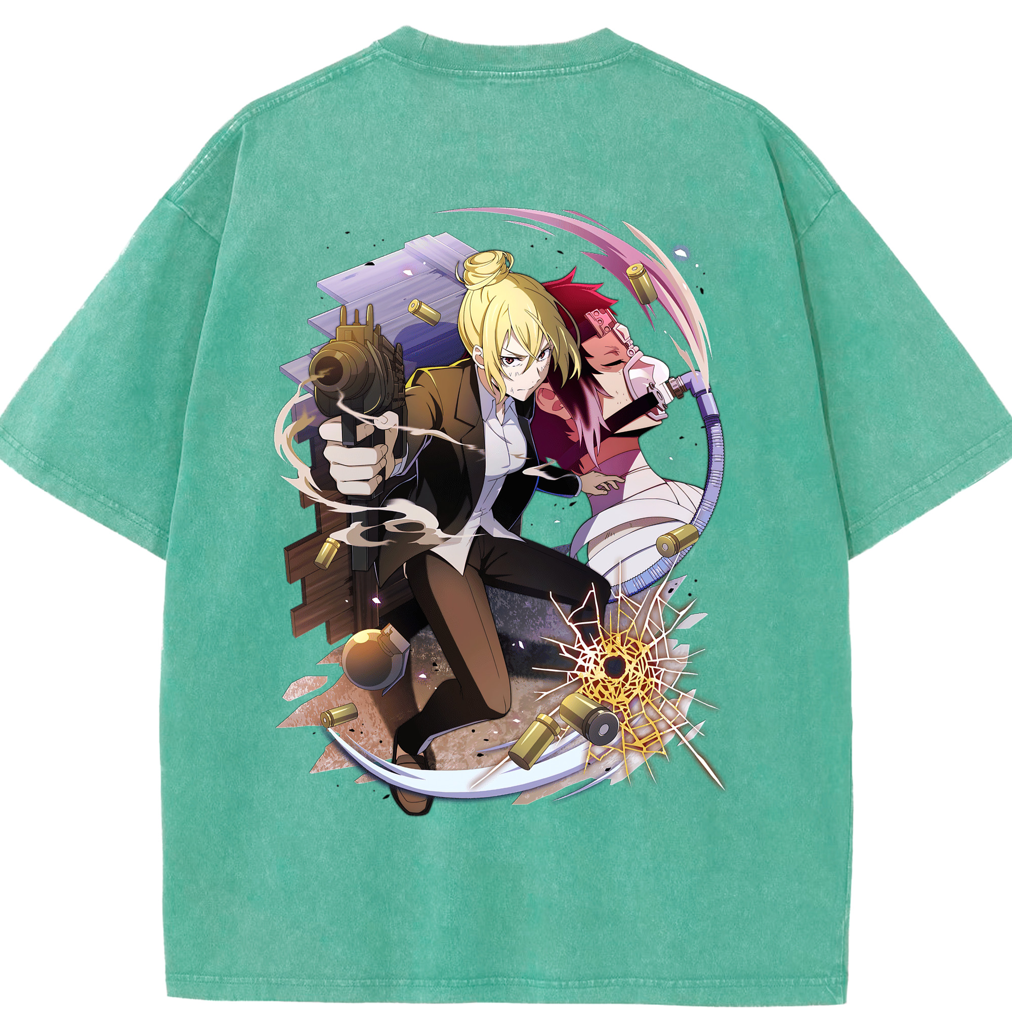 （画像用） 文豪ストレイドッグス Bungo Stray Dogs 綿100% ヴィンテージ風 半袖Tシャツ（背面プリント）